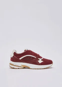 Sneakers in suede e mesh