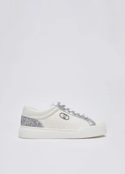 Sneakers monogram con glitter