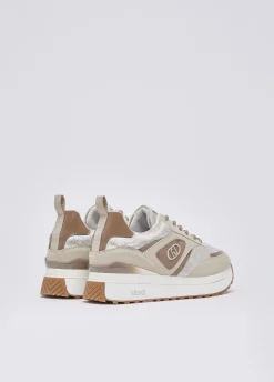 Sneakers platform effetto velluto