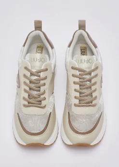 Sneakers platform effetto velluto
