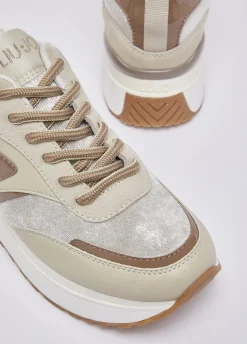 Sneakers platform effetto velluto