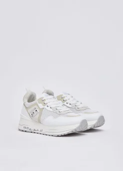Sneakers platform in mesh con paillettes