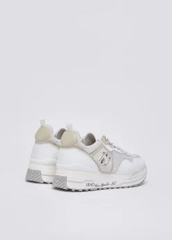 Sneakers platform in mesh con paillettes