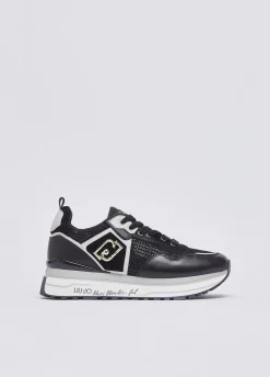 Sneakers platform in mesh con paillettes