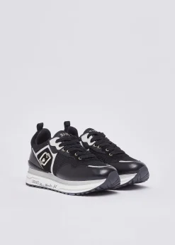 Sneakers platform in mesh con paillettes