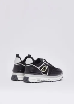 Sneakers platform in mesh con paillettes