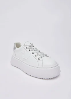 Sneakers platform in pelle