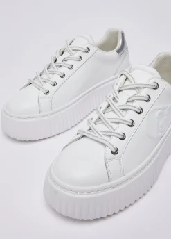 Sneakers platform in pelle