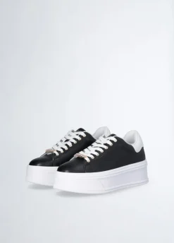 Sneakers platform in pelle