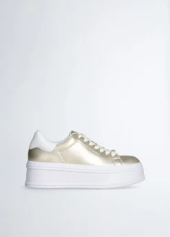 Sneakers platform in pelle