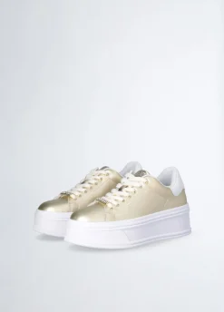 Sneakers platform in pelle