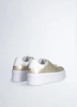 Sneakers platform in pelle