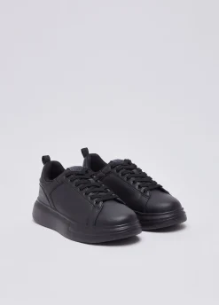 Sneakers platform in pelle