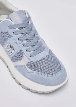 Sneakers platform in suede e mesh