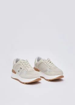 Sneakers platform in suede e mesh