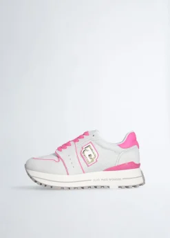 Sneakers platform in suede e mesh
