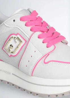 Sneakers platform in suede e mesh