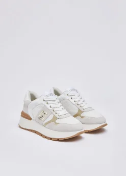 Sneakers platform in suede e mesh