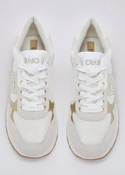 Sneakers platform in suede e mesh