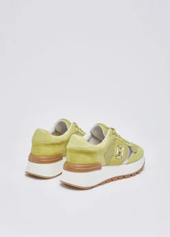 Sneakers platform in suede e mesh
