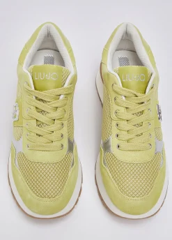 Sneakers platform in suede e mesh