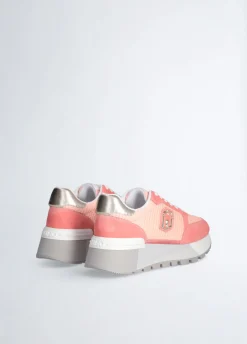 Sneakers platform in suede e mesh