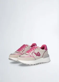 Sneakers platform in suede e nylon