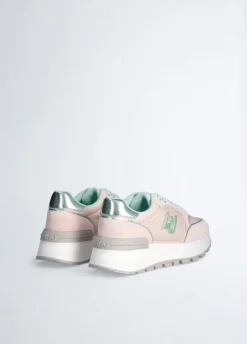 Sneakers platform in suede e nylon