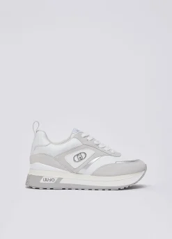 Sneakers platform in suede e pelle