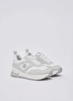 Sneakers platform in suede e pelle