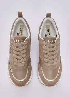 Sneakers platform in suede e pelle