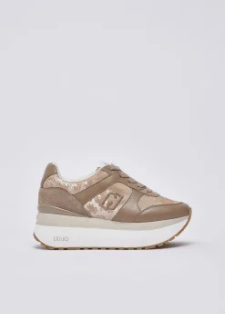 Sneakers super platform effetto pitone