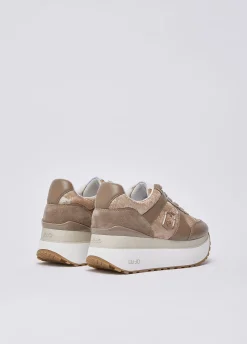 Sneakers super platform effetto pitone