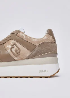Sneakers super platform effetto pitone
