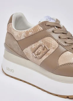 Sneakers super platform effetto pitone