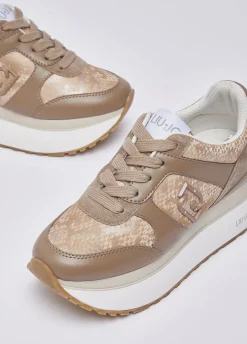 Sneakers super platform effetto pitone