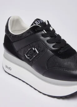 Sneakers super platform effetto pitone