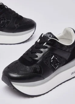 Sneakers super platform effetto pitone