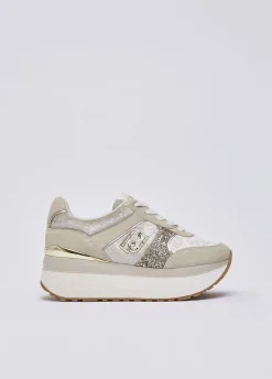 Sneakers super platform effetto velluto