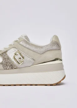 Sneakers super platform effetto velluto