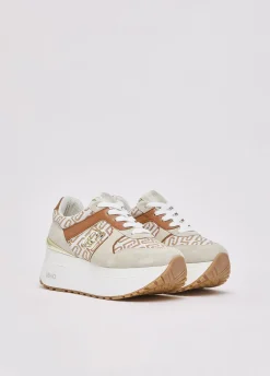 Sneakers super platform in monogram jacquard