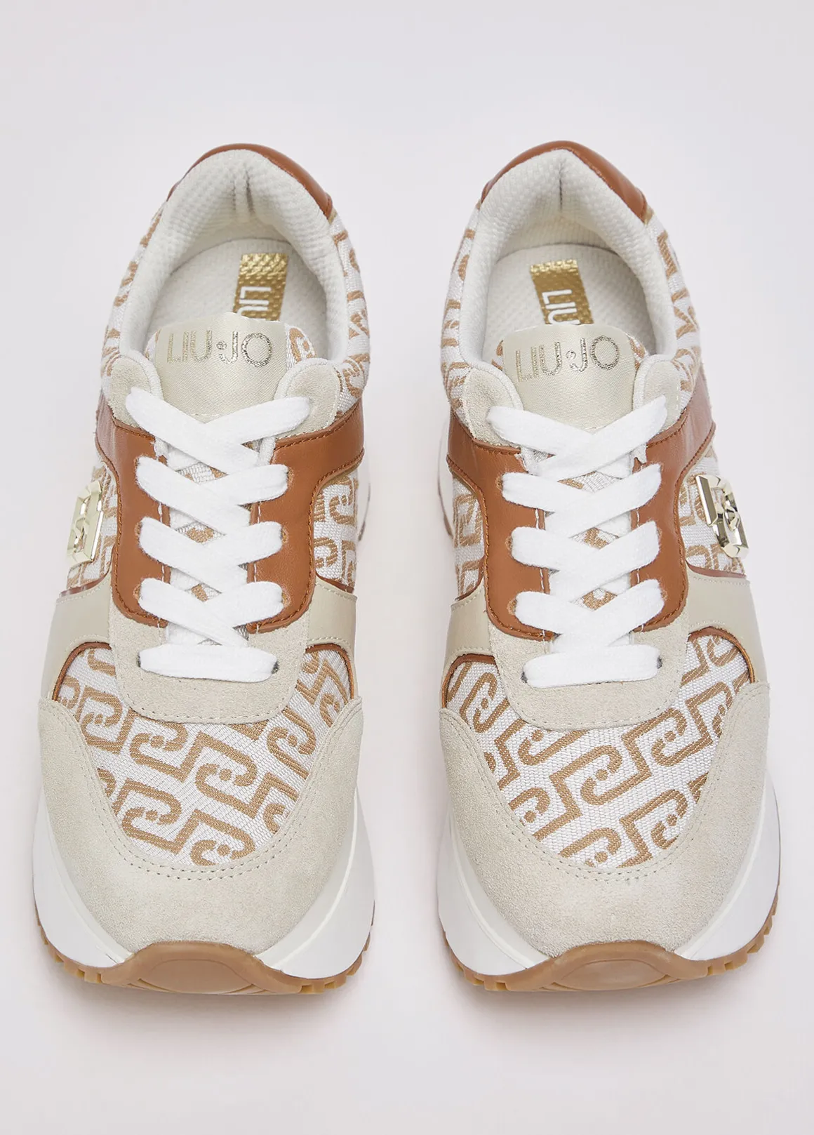 Sneakers super platform in monogram jacquard