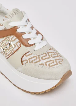 Sneakers super platform in monogram jacquard