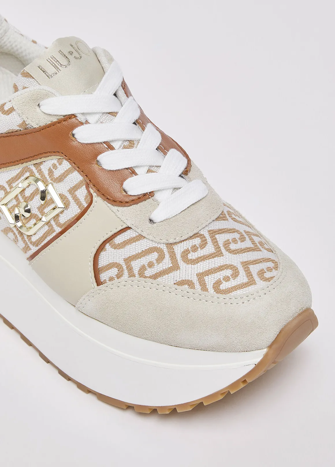 Sneakers super platform in monogram jacquard