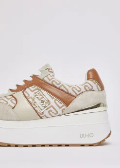 Sneakers super platform in monogram jacquard