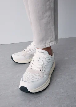 Sneakers uomo in pelle traforata
