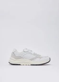 Sneakers uomo in pelle traforata