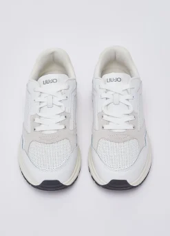 Sneakers uomo in pelle traforata