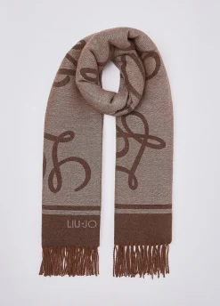 Stola jacquard con logo