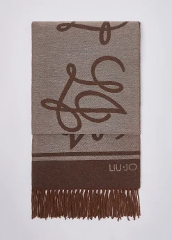 Stola jacquard con logo